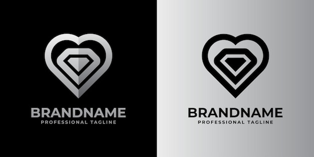 Diamond Love Logo suitable for any business related to Love and Diamond
