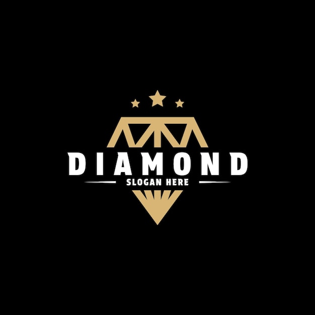 Vector diamond luxe gouden logo ontwerp creatief idee