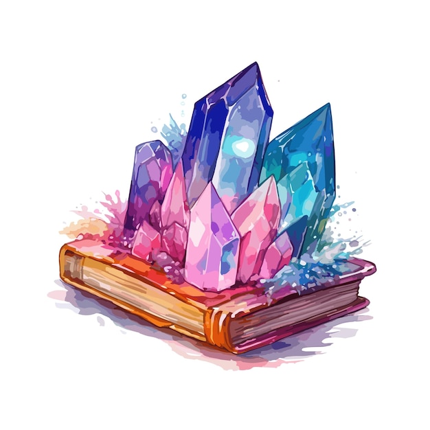 Vector diamond and magic book