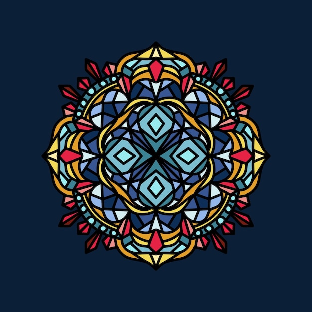 Diamond mandala design Free Vector