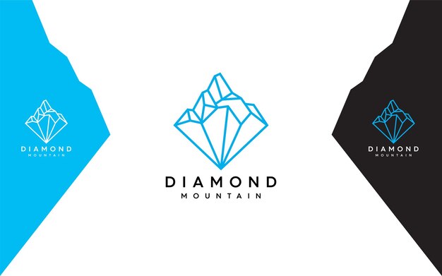 Vector diamond mountain moderne logo vector