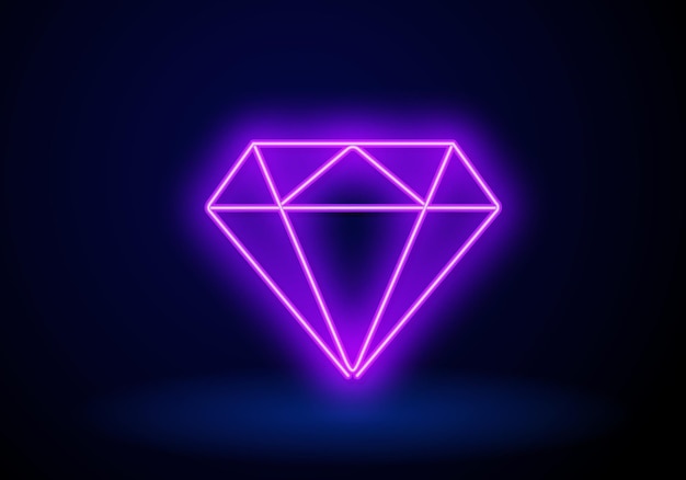 Diamond neon icon simple thin line outline vector of casino icons for ui and ux website or mobile ap