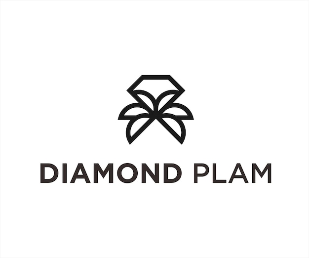 Diamante palmo logo design illustrazione vettoriale