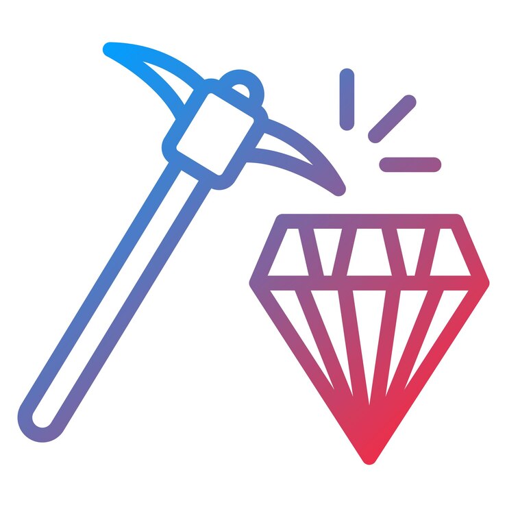 Vector diamond pickaxe icon vector image can be used for mining and crafting