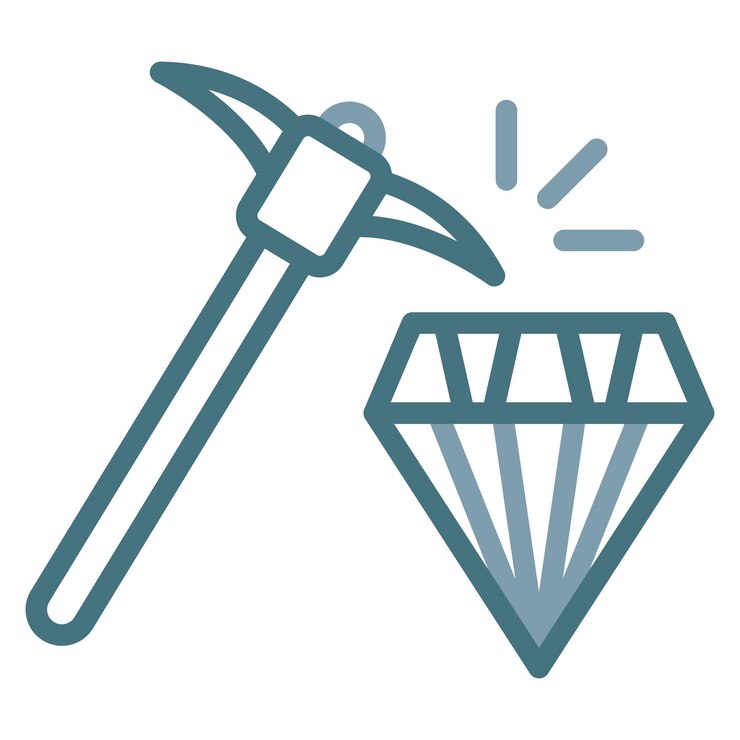 Vector diamond pickaxe icon vector image can be used for mining and crafting