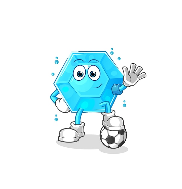Vettore diamante che gioca a calcio illustrazione carattere vectorxa