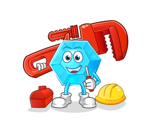 Diamond plumber cartoon cartoon mascot vectorxA