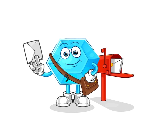 Diamond postman vector cartoon character