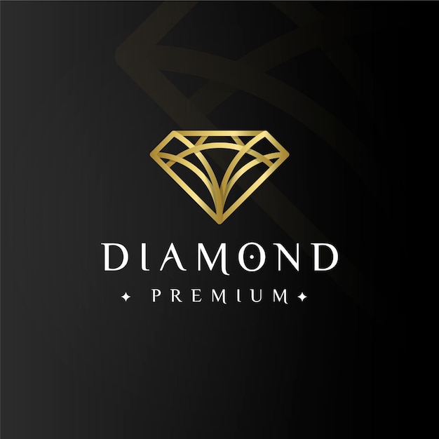 Vector diamond premium elegant golden logo