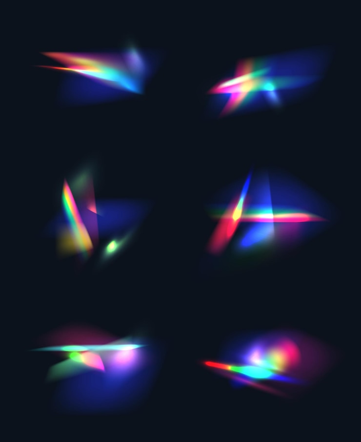 Vector diamond reflection effects light rainbow leaks decent vector realistic templates