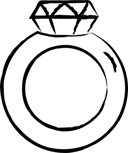 Ручная векторная иллюстрация бриллиантового кольца