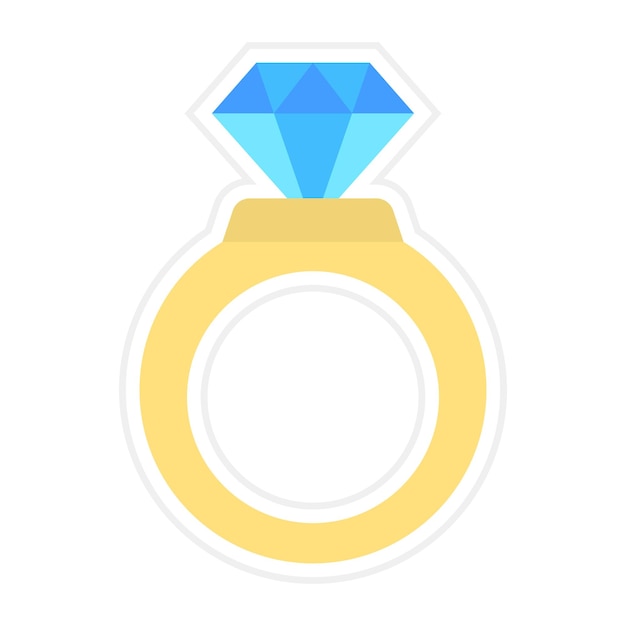 ダイヤモンドリングアイコンのベクトル画像は誕生日に使用できます