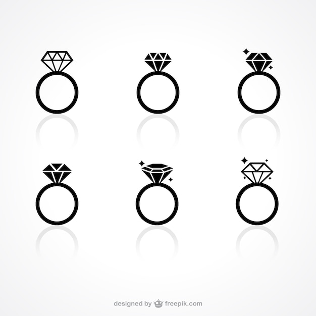 Diamond ring icons