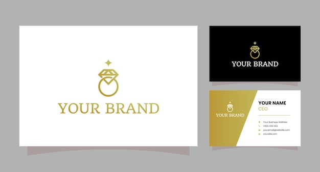 Diamond ring logo with business card