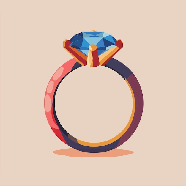 a diamond ring with a diamond on top vector