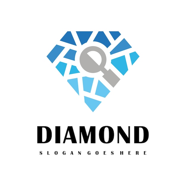 Vector diamond searching logo template