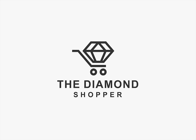 diamond shop logo design vector silhouette illustration