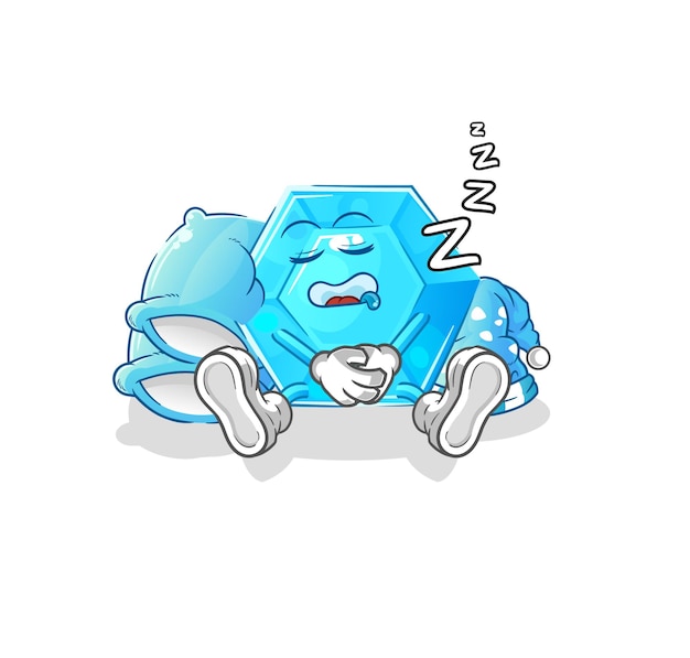 Diamond sleeping character cartoon mascot vectorxA