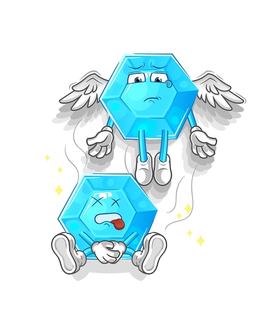 Diamond spirit leaves the body mascot cartoon vectorxA