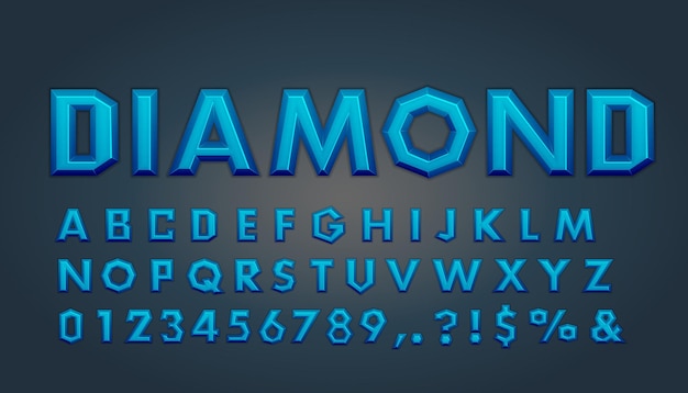 Diamond style font design