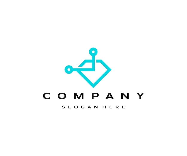 Diamond tech logo pictogram ontwerpsjabloon