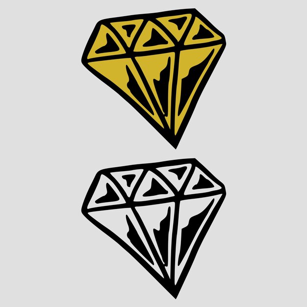 Vector diamond traditional tattoo