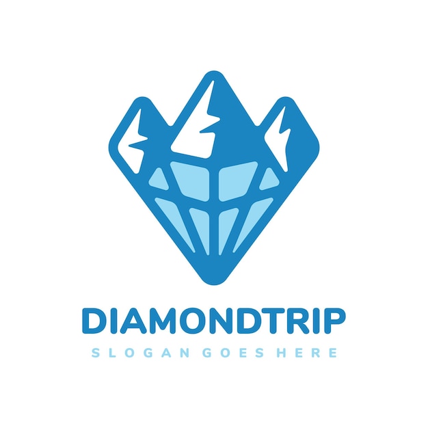 Modello di logo delle montagne del viaggio del diamante