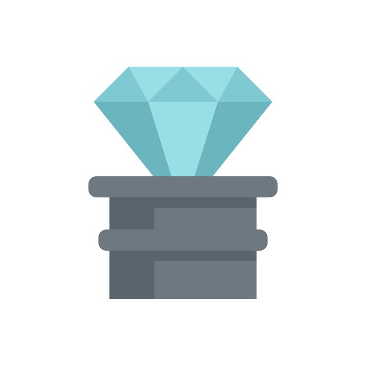 Vector diamond video game prize icon flat illustration of diamond video game prize vector icon isolated on white background