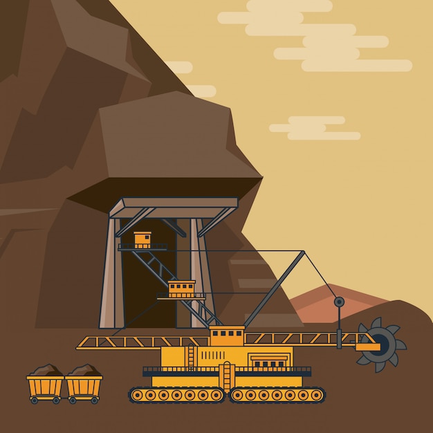 Vector diamonds mining cartoons