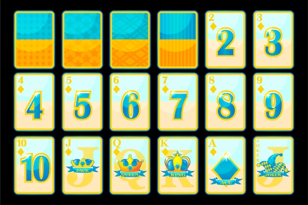 Carte da gioco diamonds suit poker in un elegante colore ucraino