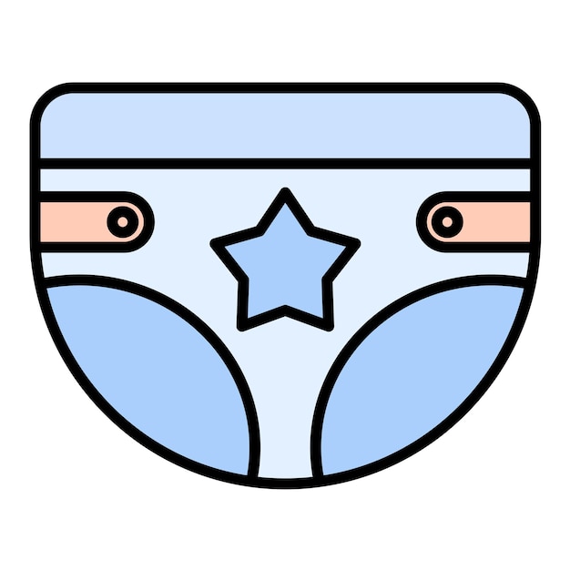 Vector diaper flat illustration