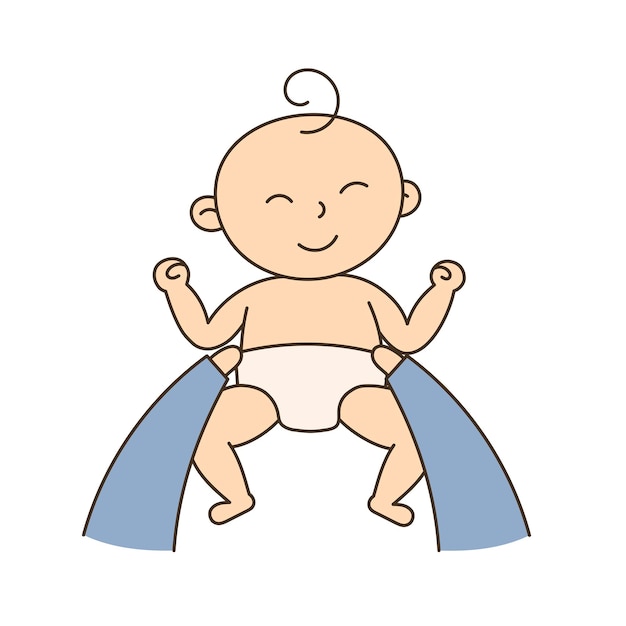 Vector diapers changing hand drawn kid and family doodle icon