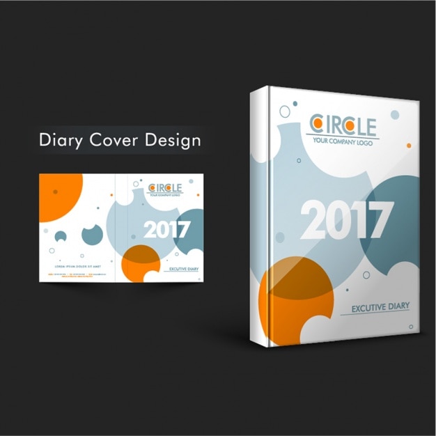 Diary cover with orange circles