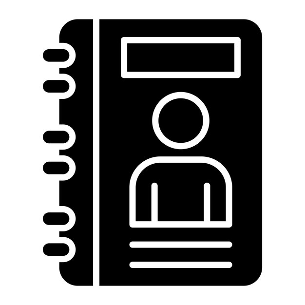 Diary Glyph Solid Black Illustration