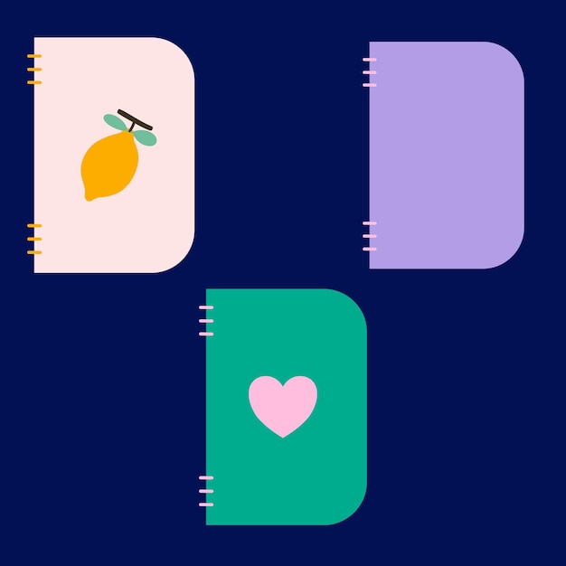 Vector diary journaling pack