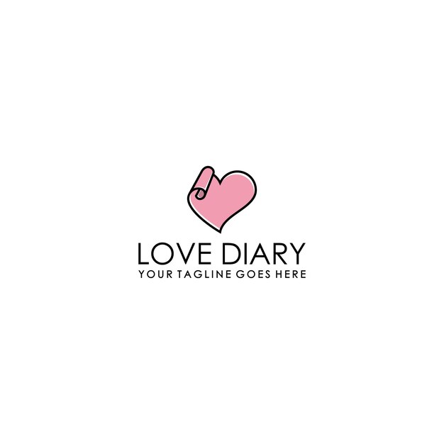 Vector diary of love logo design