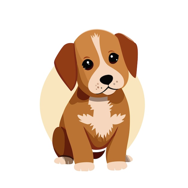 Vector dibujo perro adorable bebe cachorro