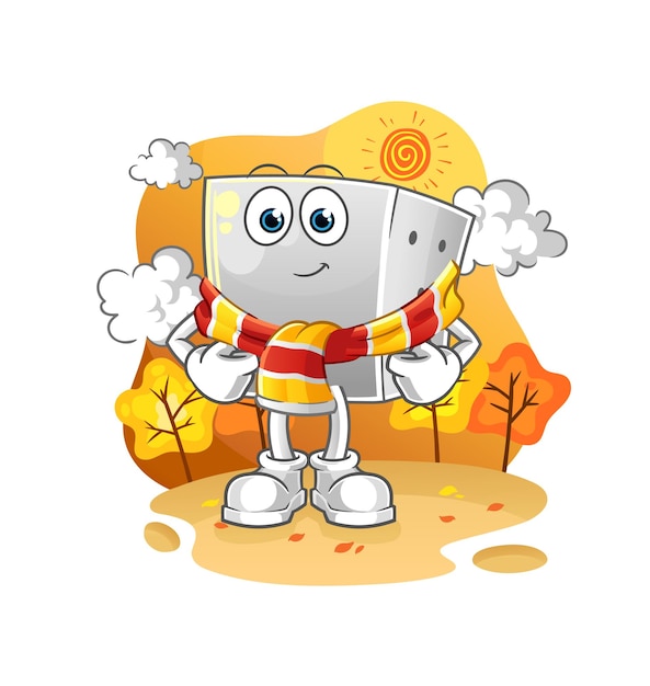 Dice in the autumn cartoon mascot vector