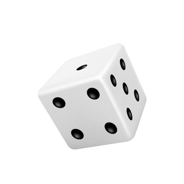 Dice casino game cube 3d die white and black isolated realistic Dice or crap for poker gambling and lucky chance and backgammon game Vector illustration