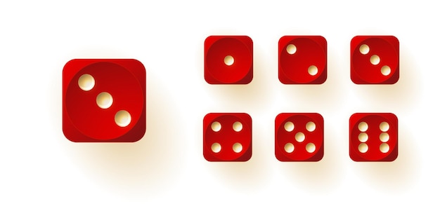 Dice collection game dice dice in realistic design from one to six vector