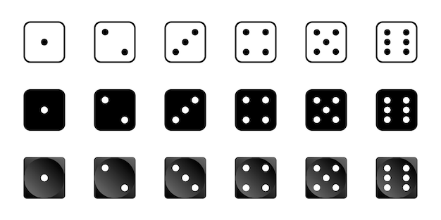 Dice Dice game in different design Dice vector icons Vector illustration