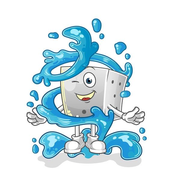 dice fresh with water mascot. cartoon vector