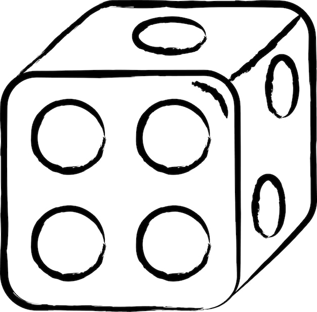 Vector dice hand drawn vector illustration