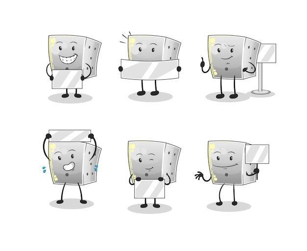 Dice holding board group character. mascot vector