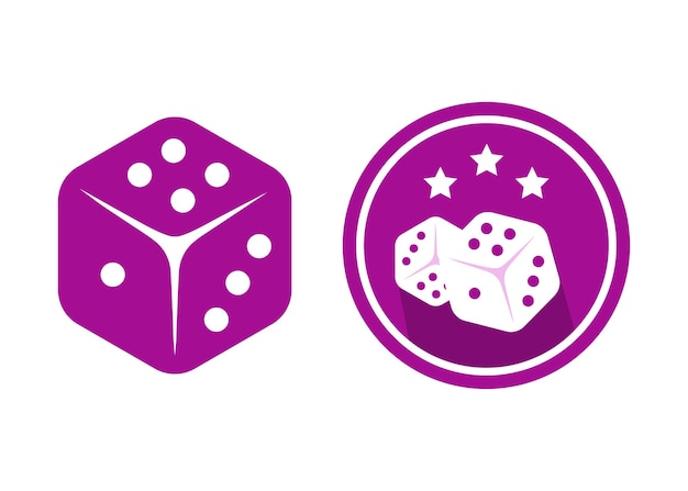 Vector dice icon design template isolated illustration