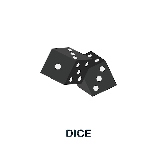 Dice icon Flat sign element from table games collection Creative Dice icon for web design templates infographics and more