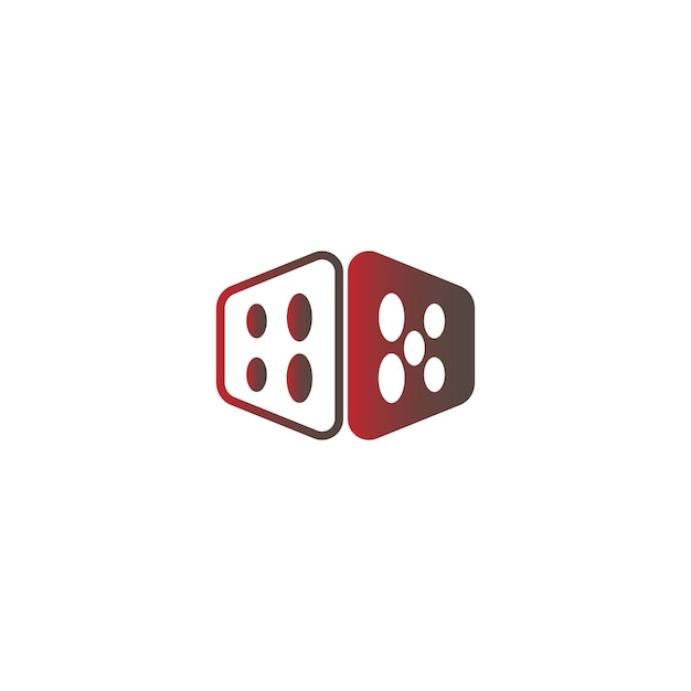 Dice icon logo design template illustration