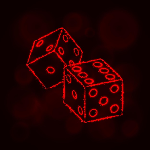 Dice icon silhouette of lights Casino symbol