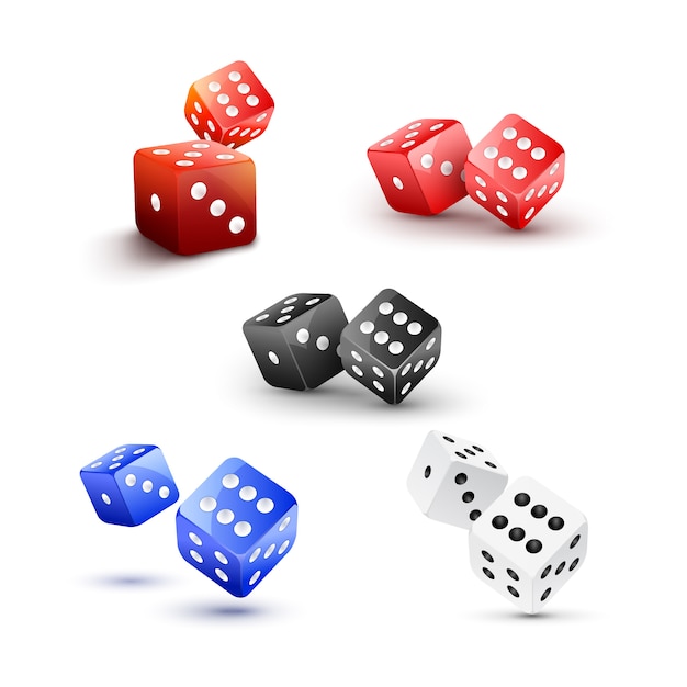 Vector dice isolated casino illustration