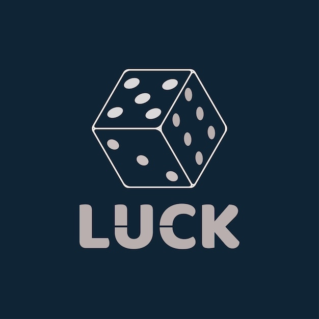 Vector dice in line with the word of luck vector illustration